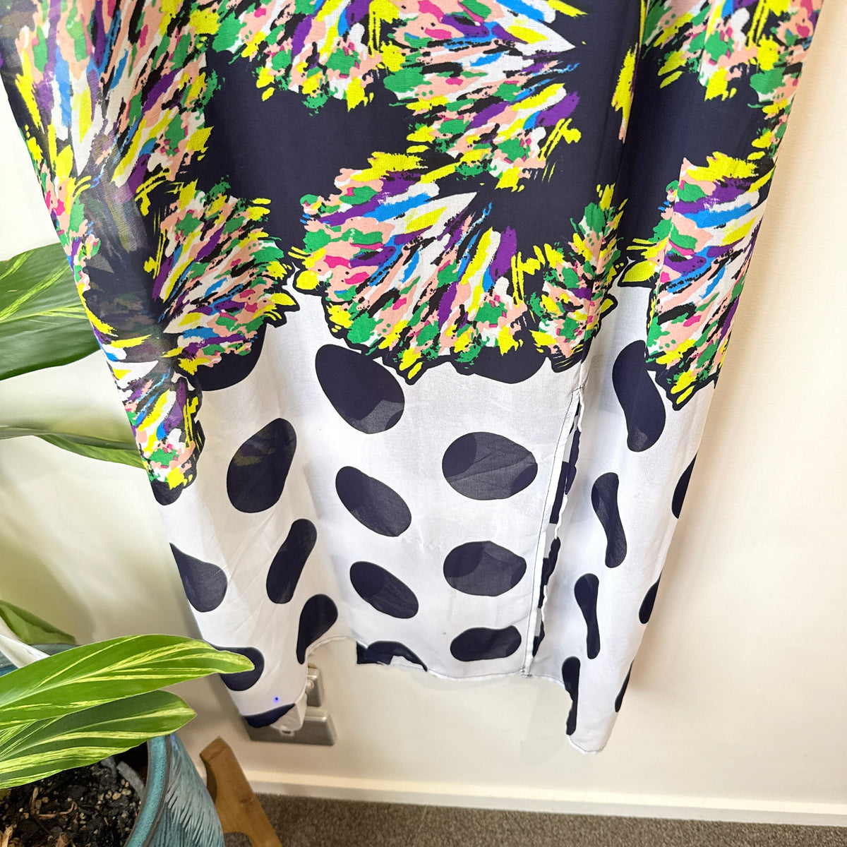 Augustine Navy Multicolour Print Sleeveless Dress Size S