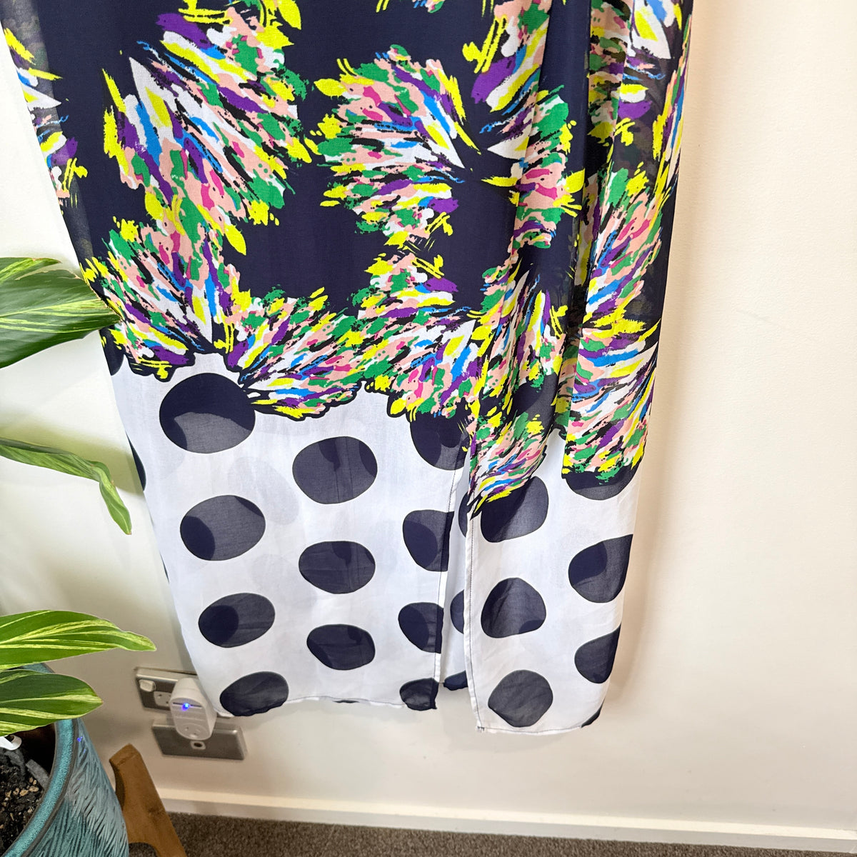 Augustine Navy Multicolour Print Sleeveless Dress Size S