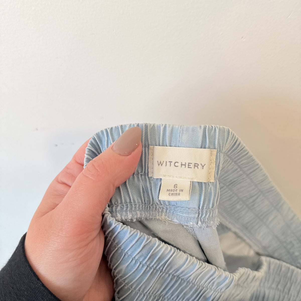 Witchery Light Blue Chambray Tapered Pants Size 6