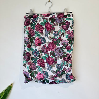 Charlo Cream Floral Print Ruched Skirt