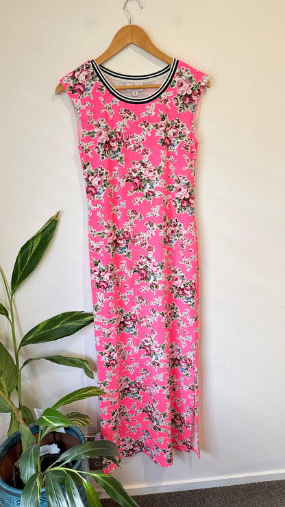Charlo Pink Floral Print Maxi Dress Size 8