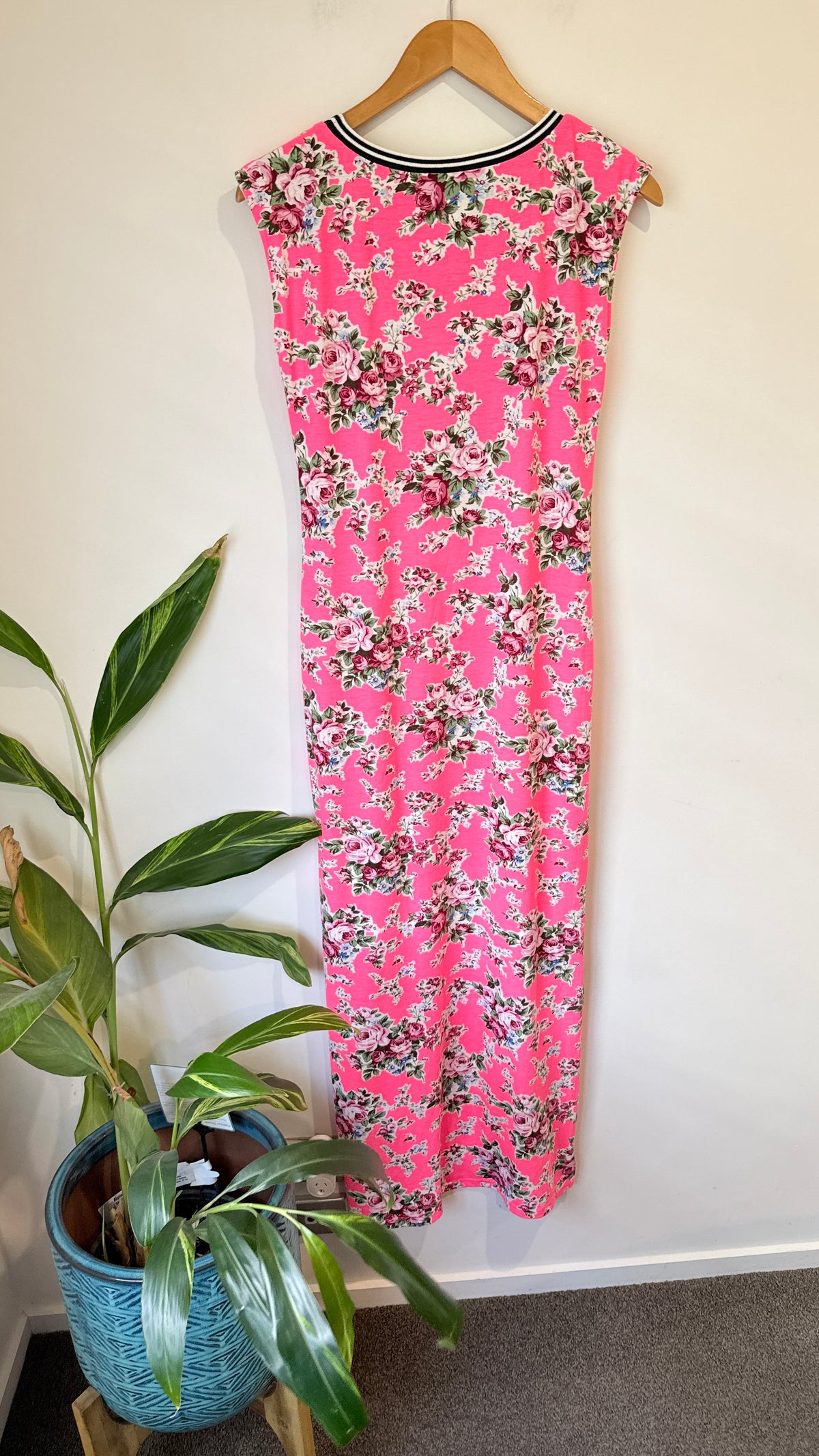 Charlo Pink Floral Print Maxi Dress Size 8