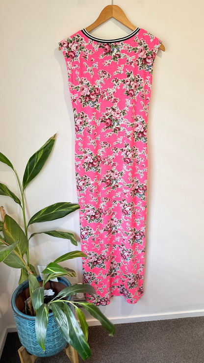 Charlo Pink Floral Print Maxi Dress Size 8