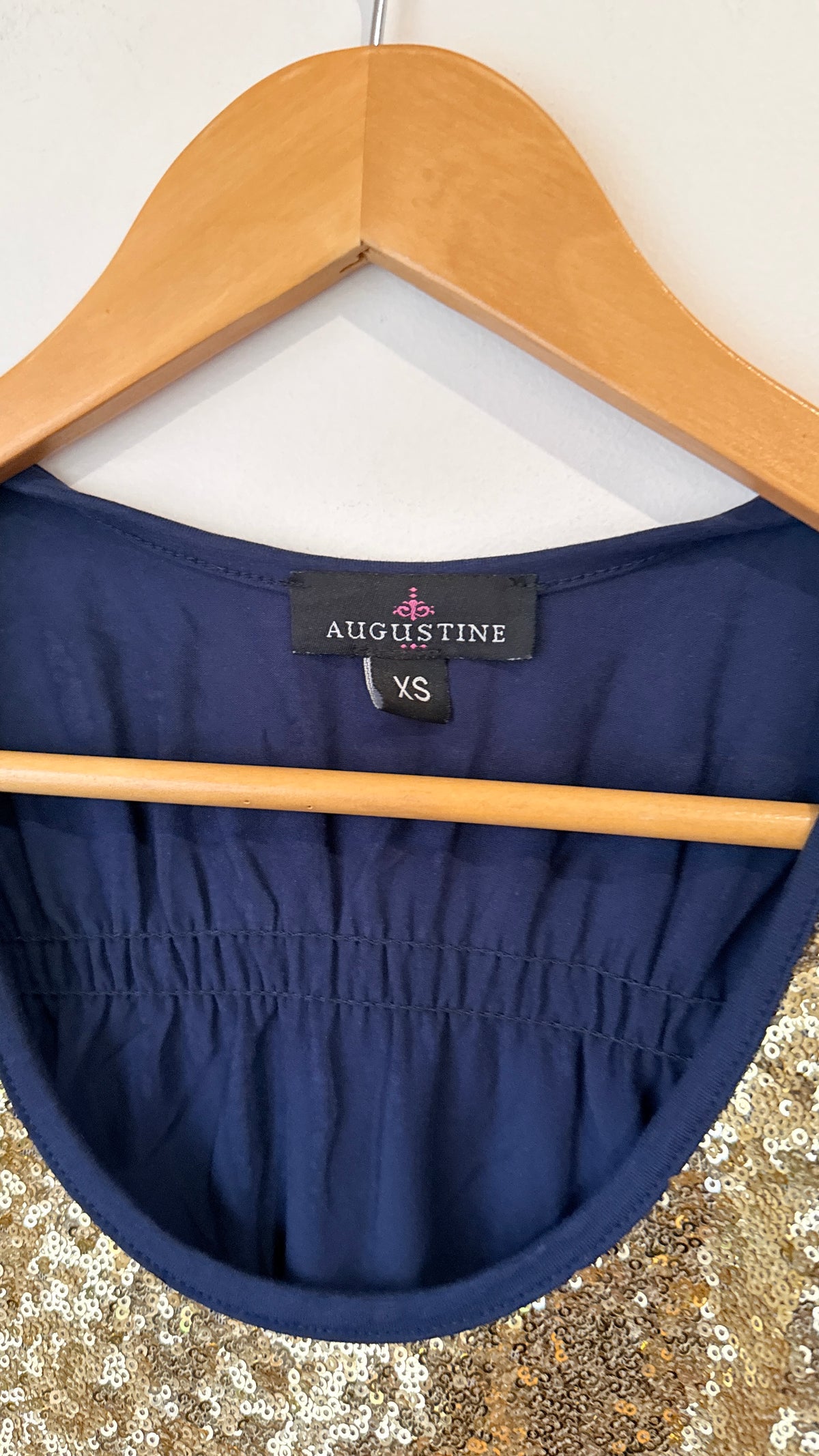 Augustine Navy and Gold Sequin Tank Top Size XS