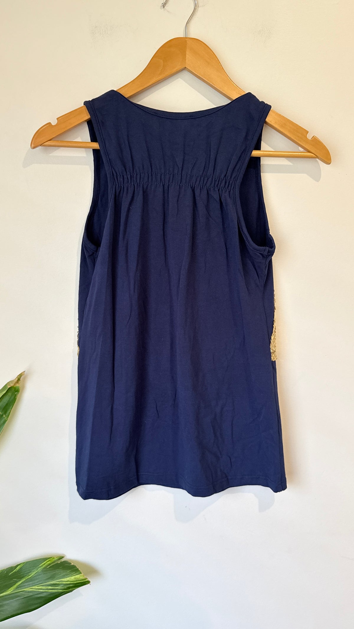 Augustine Navy and Gold Sequin Tank Top Size XS