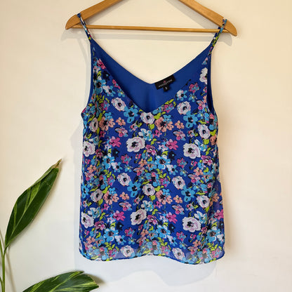 Augustine Blue Floral Print Cami Top Size S