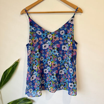 Augustine Blue Floral Print Cami Top Size S
