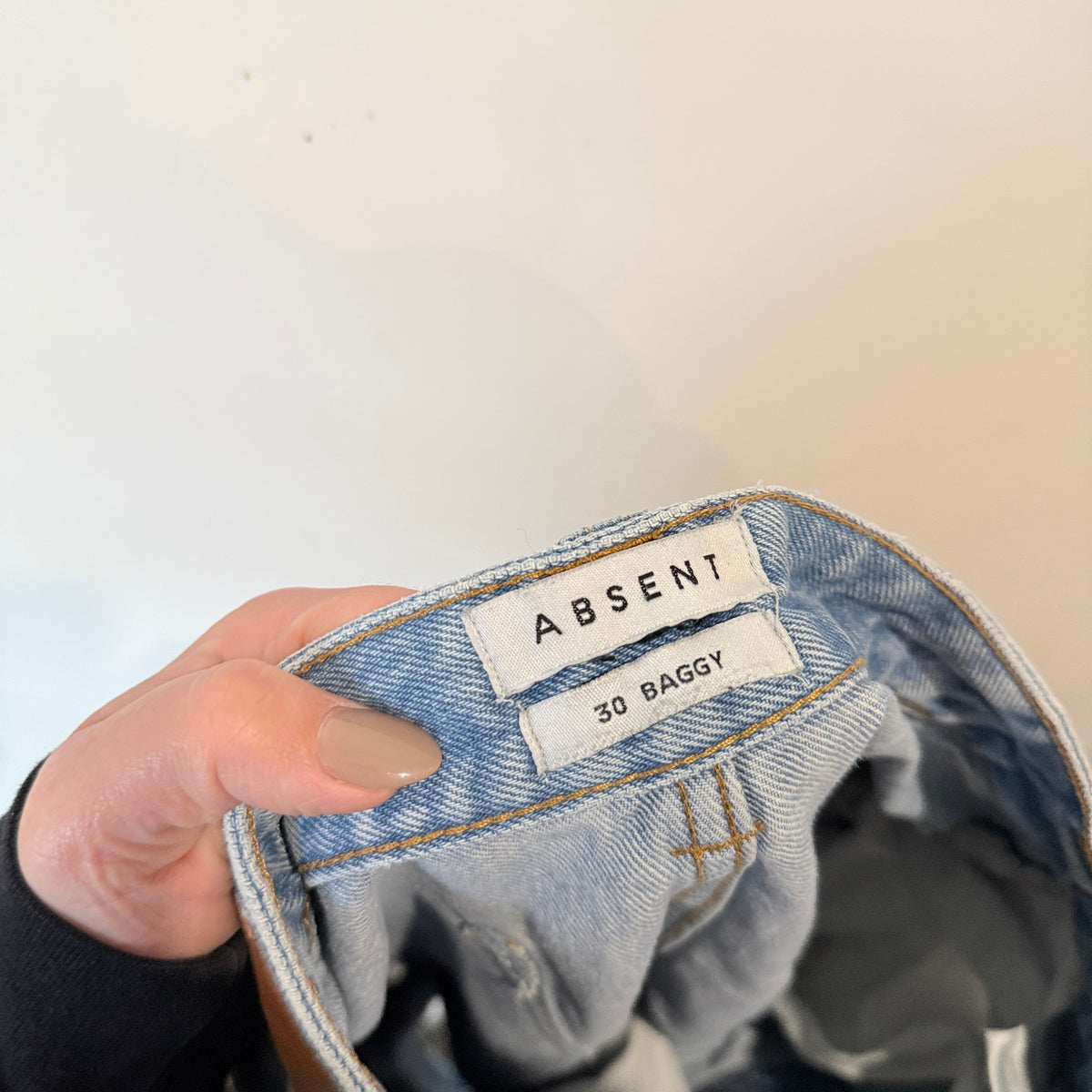 Absent Bleached Wash Baggy Denim Cargo Shorts Size 30