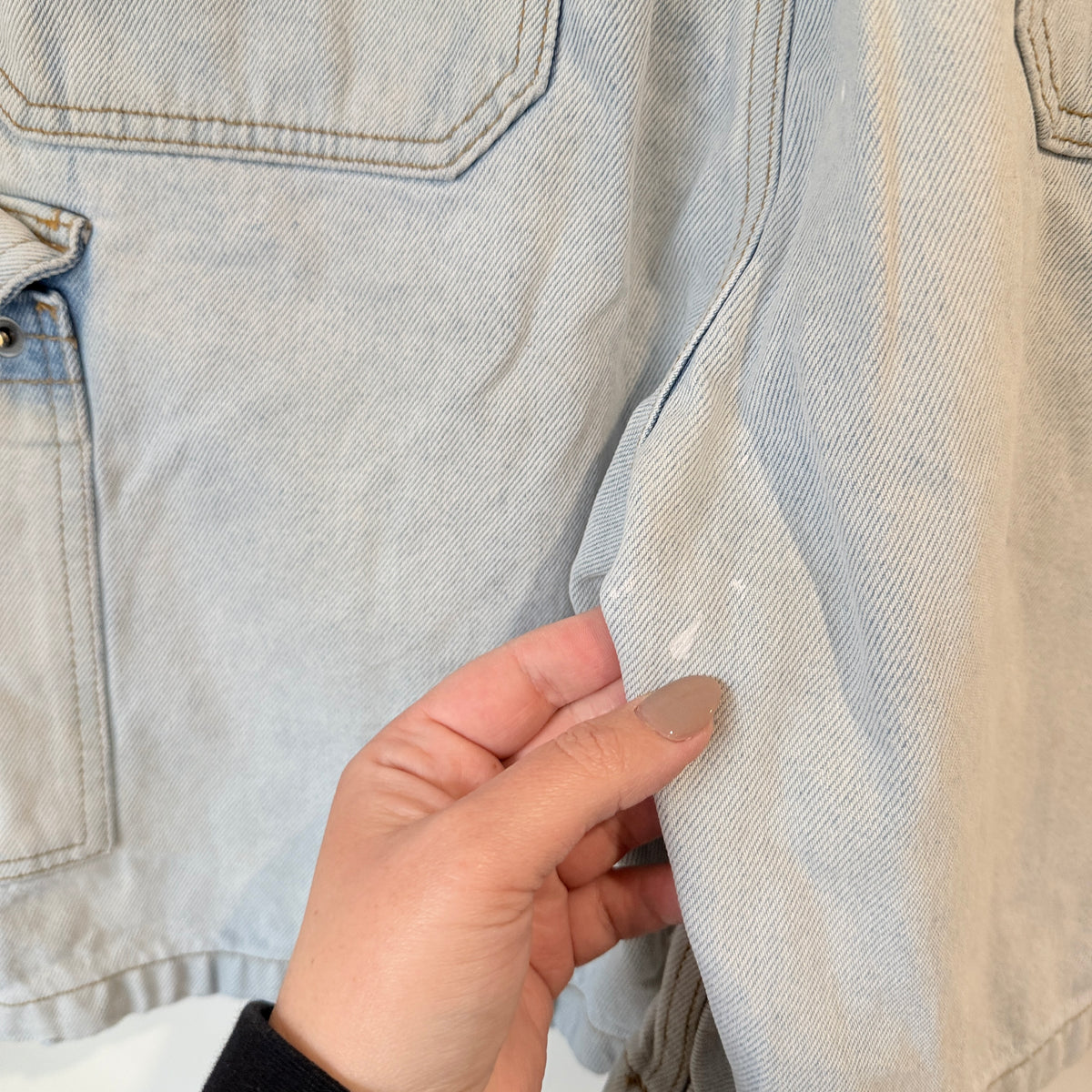 Absent Bleached Wash Baggy Denim Cargo Shorts Size 30
