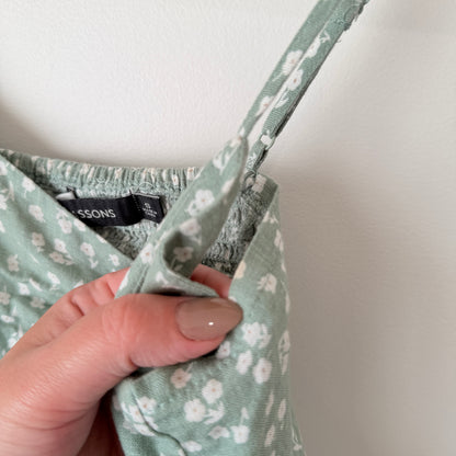 Glassons Sage Green Floral Linen Cami Top Size S
