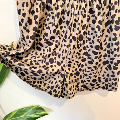 Boohoo Leopard Print Strapless Dress Size 14
