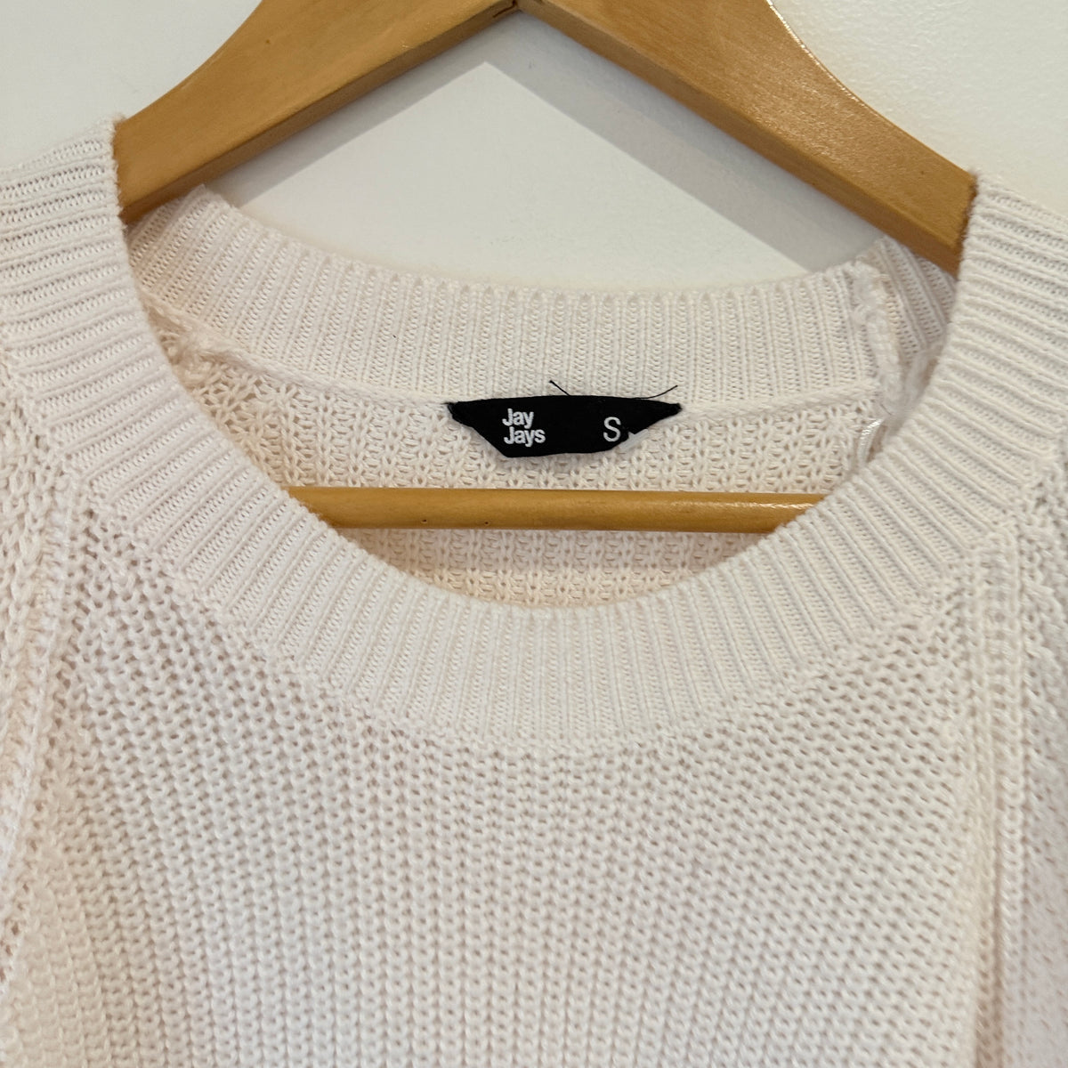 Jay Jays Cream Cold Shoulder Knit Jumper Size S