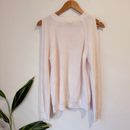 Jay Jays Cream Cold Shoulder Knit Jumper Size S