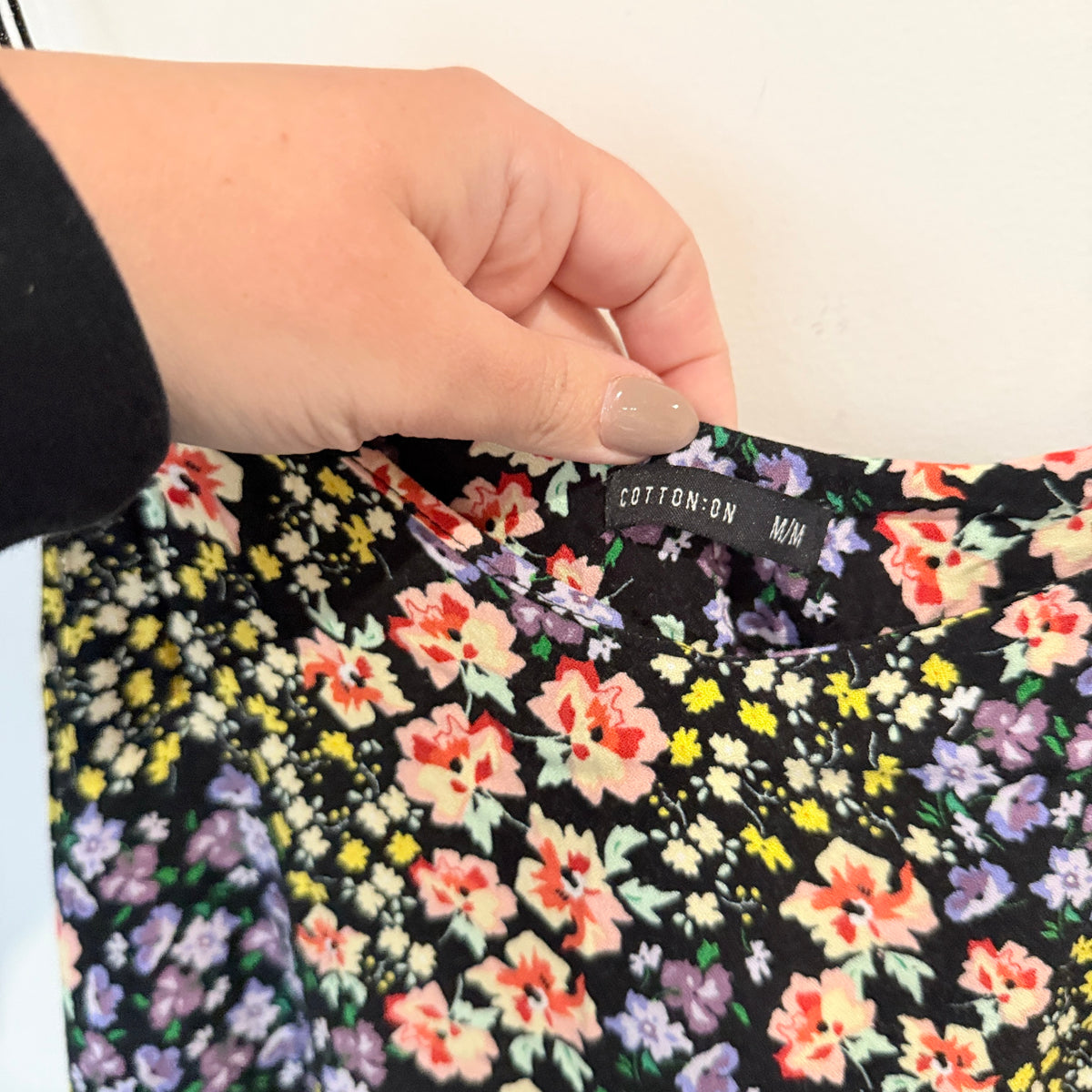 Cotton On Black Ditsy Floral Cami Top Size M