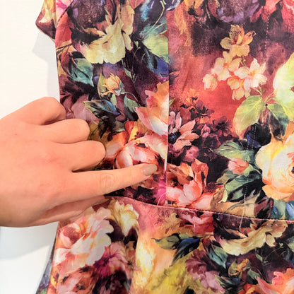 Chic & Booti Floral Print Peplum Top Size 10