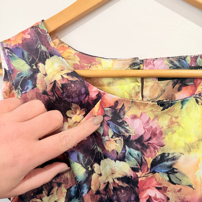 Chic & Booti Floral Print Peplum Top Size 10