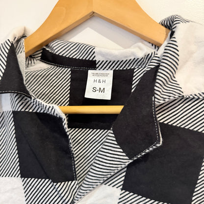 H&H Black and White Check Flannel Shirt Size S-M