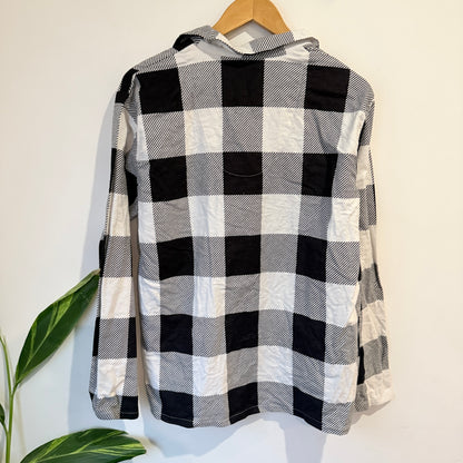 H&H Black and White Check Flannel Shirt Size S-M