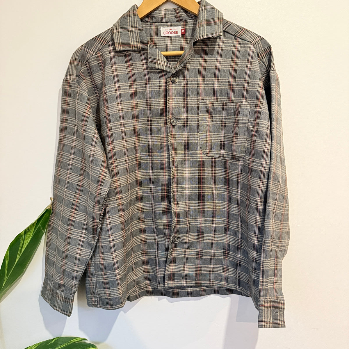 CGOOSE Grey and Red Check Shirt Size S