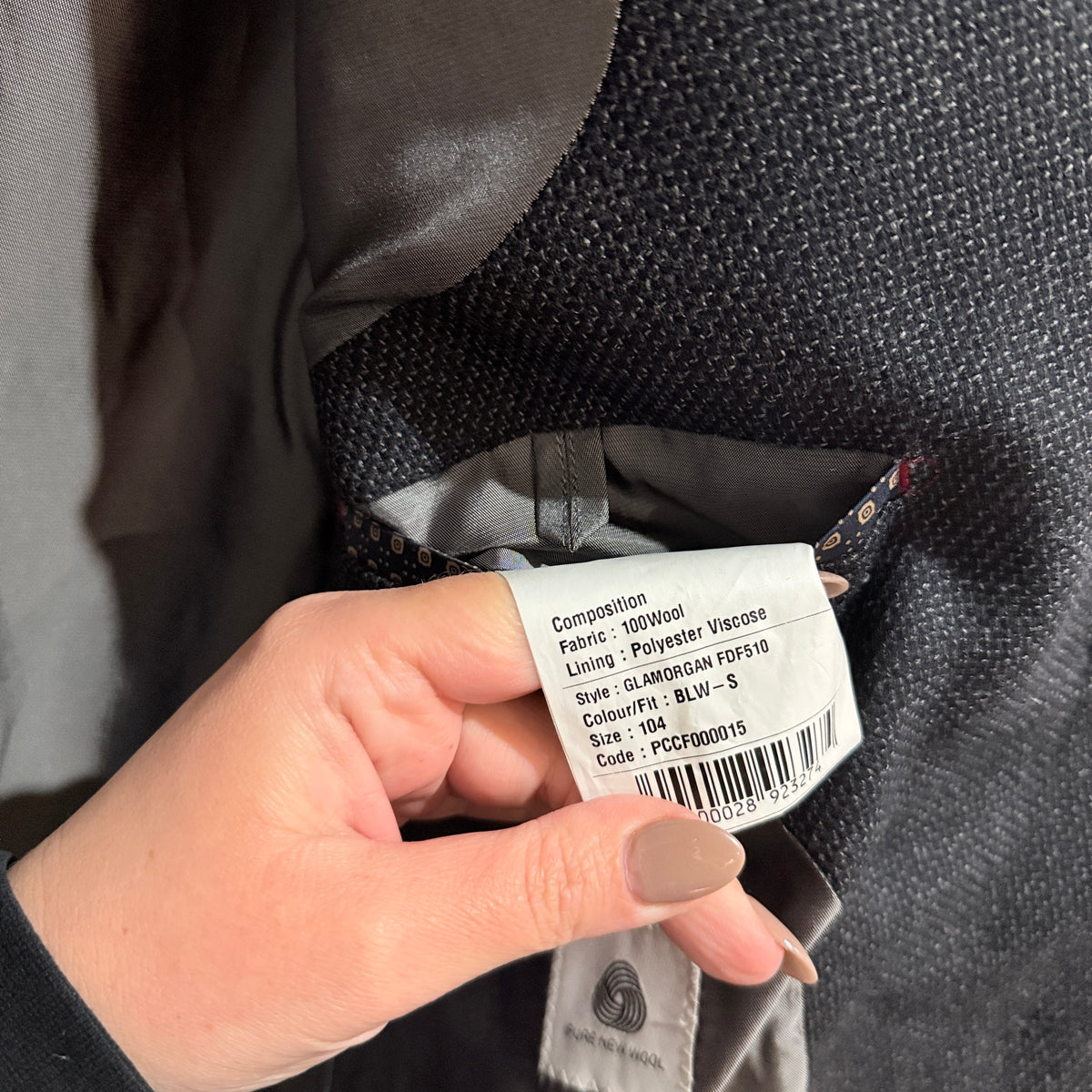 Cambridge Charcoal Pure Wool Blazer Size 104