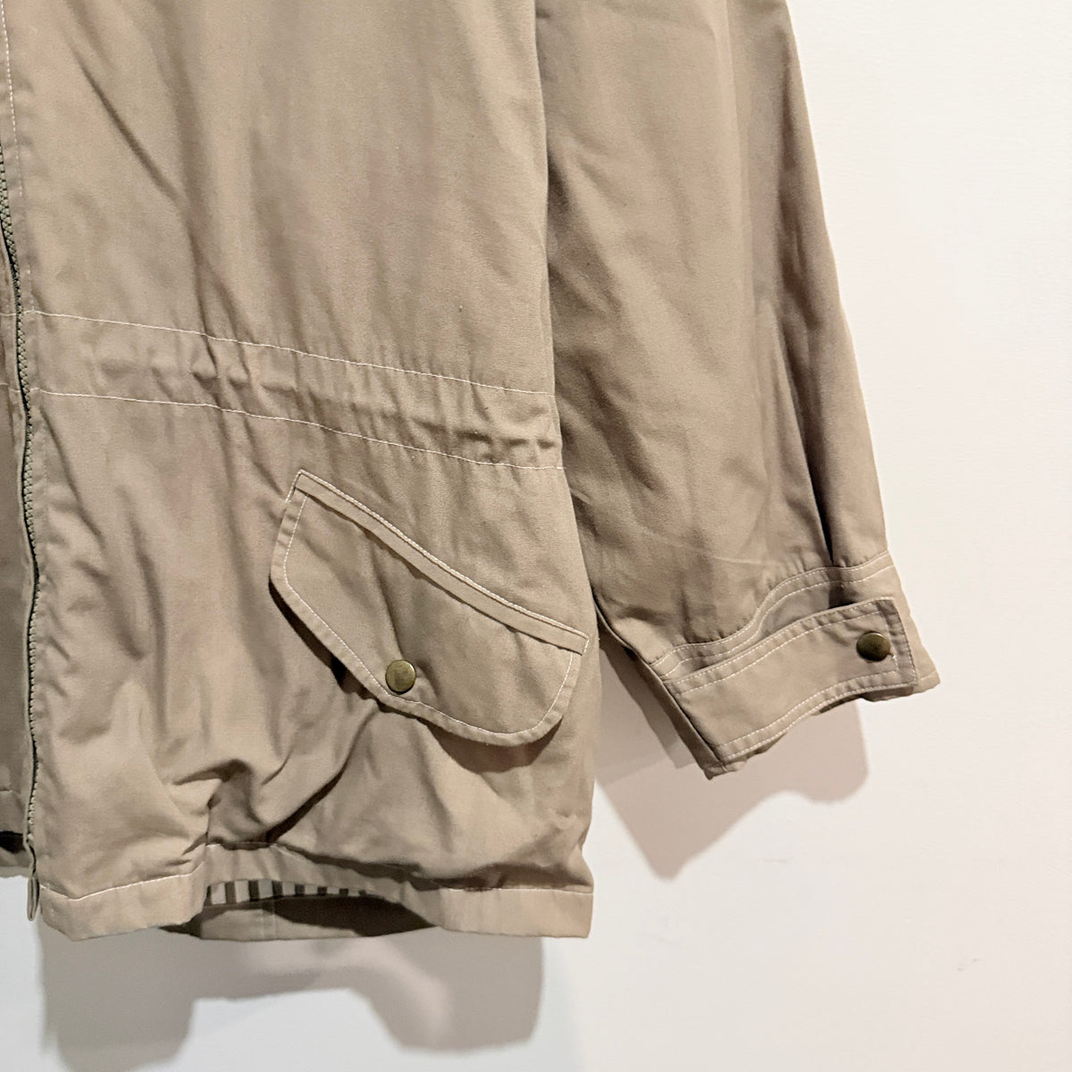Limited Beige Hooded Utility Jacket Size L