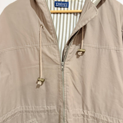 Limited Beige Hooded Utility Jacket Size L