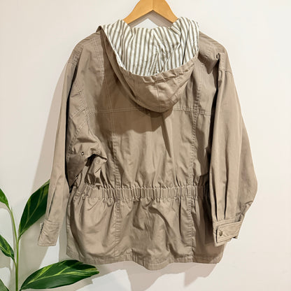 Limited Beige Hooded Utility Jacket Size L