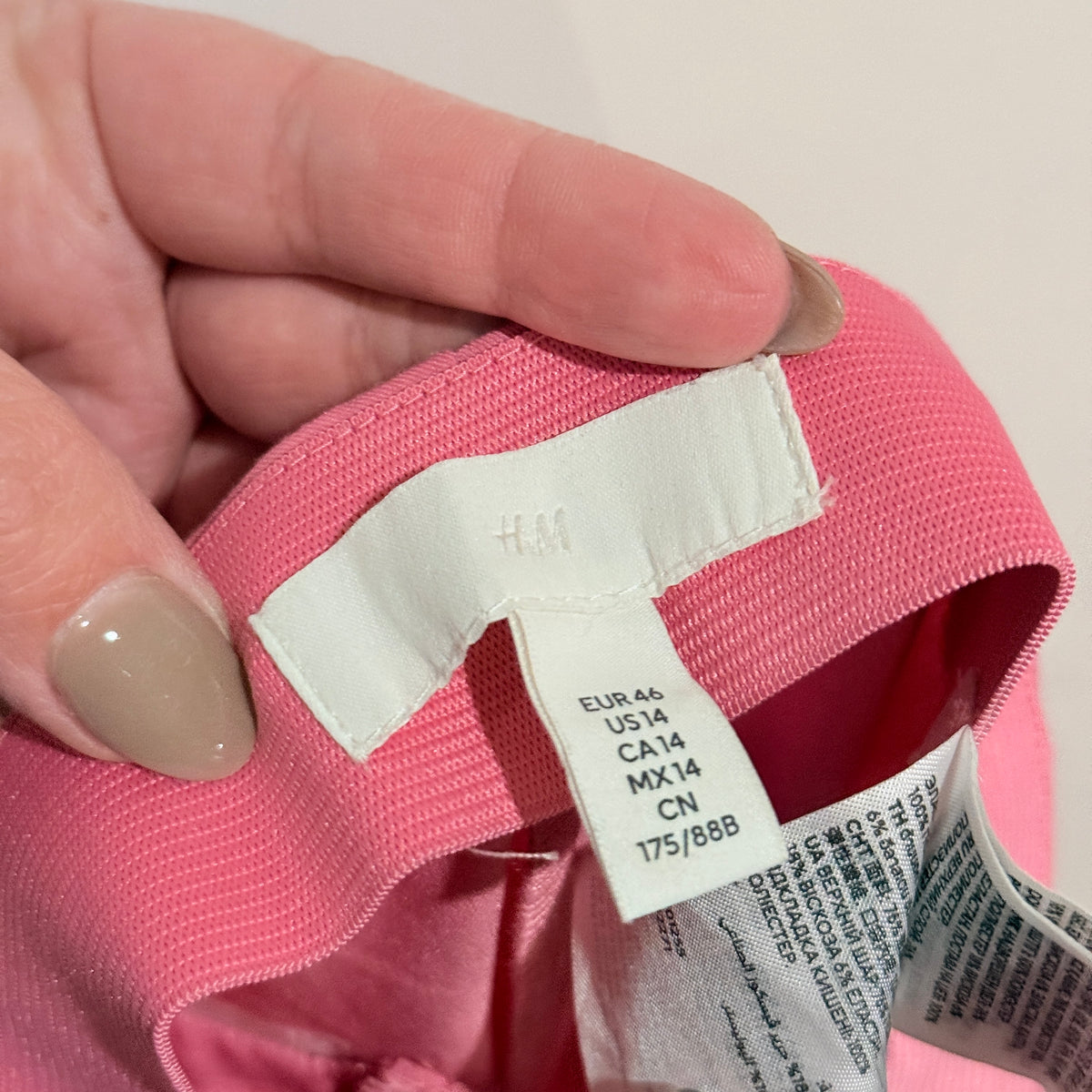 H&M Pink Tailored Trousers Size 14
