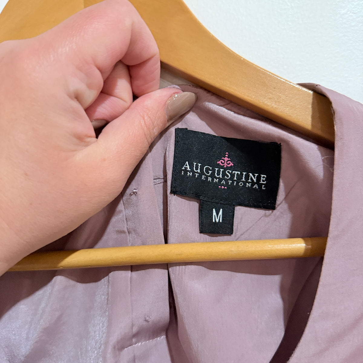 Augustine Mauve Satin Lace Hem Tunic Dress Size M