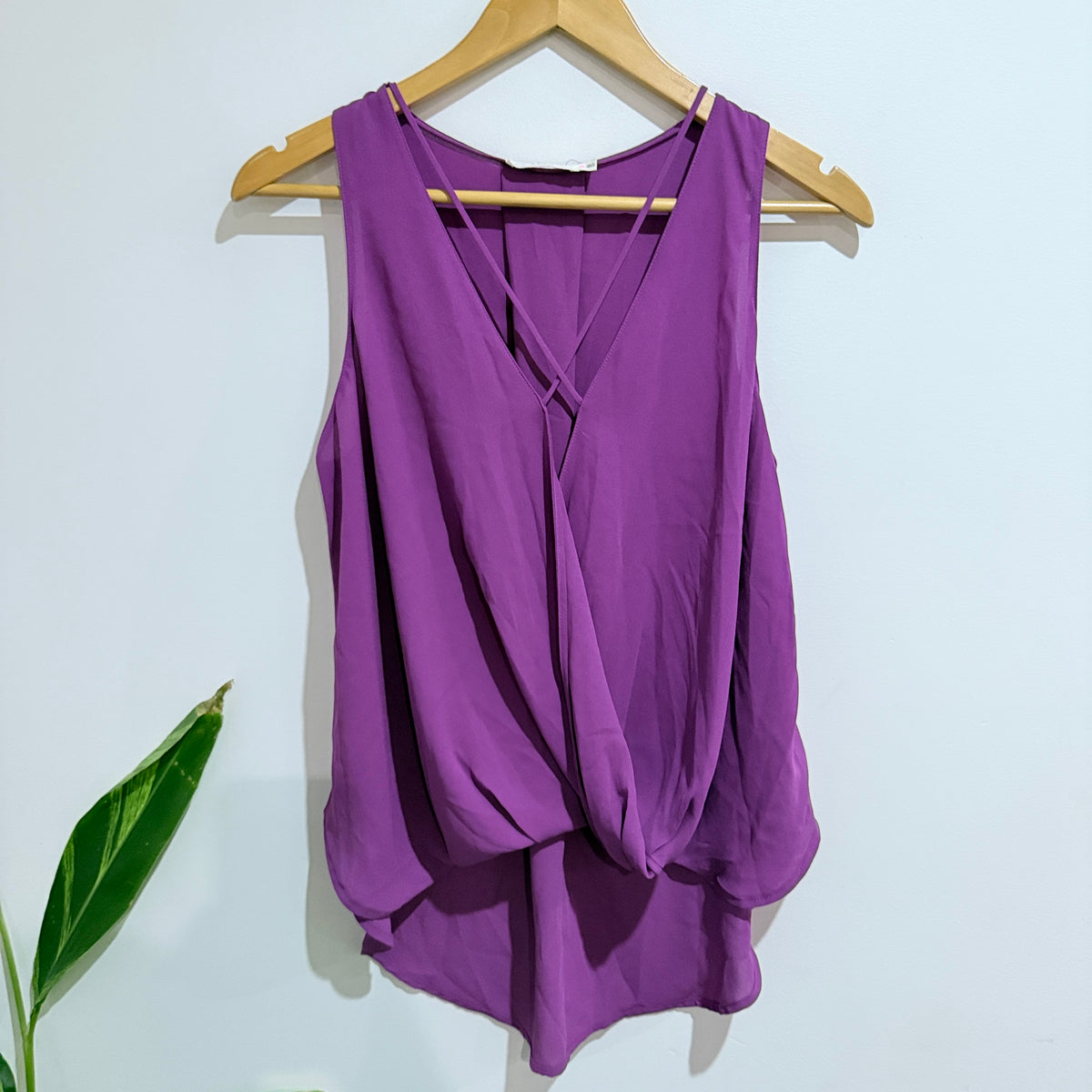 Lush Purple Twist Front Sleeveless Top Size XS