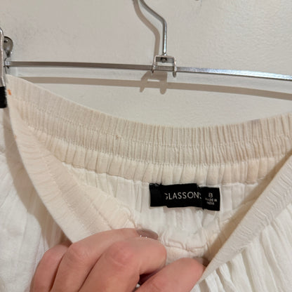 Glassons White Tiered Mini Skirt Size 8