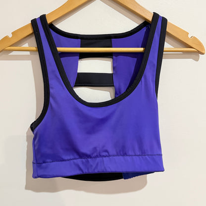Joe Boy Purple Strappy Back Sports Crop Top Size M