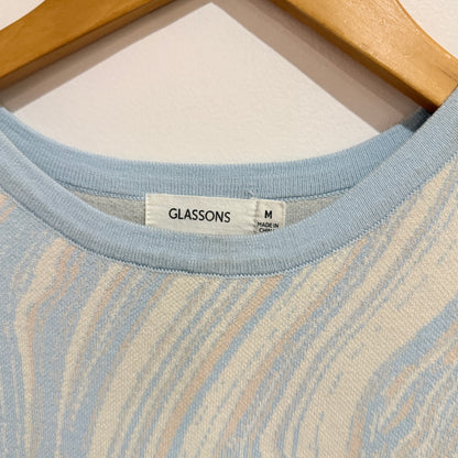 Glassons Pale Blue Swirl Knit Mini Dress Size M