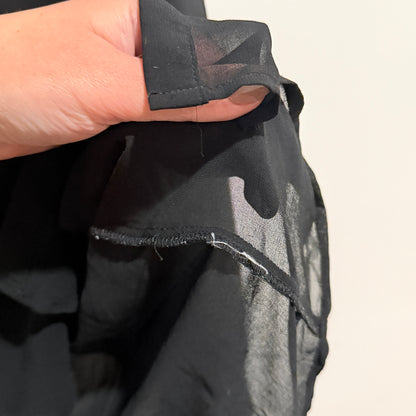 Glassons Black Sheer Pintuck Front Shirt Size 12