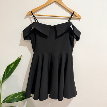 Sevi Black Off Shoulder Fit and Flare Dress Size M