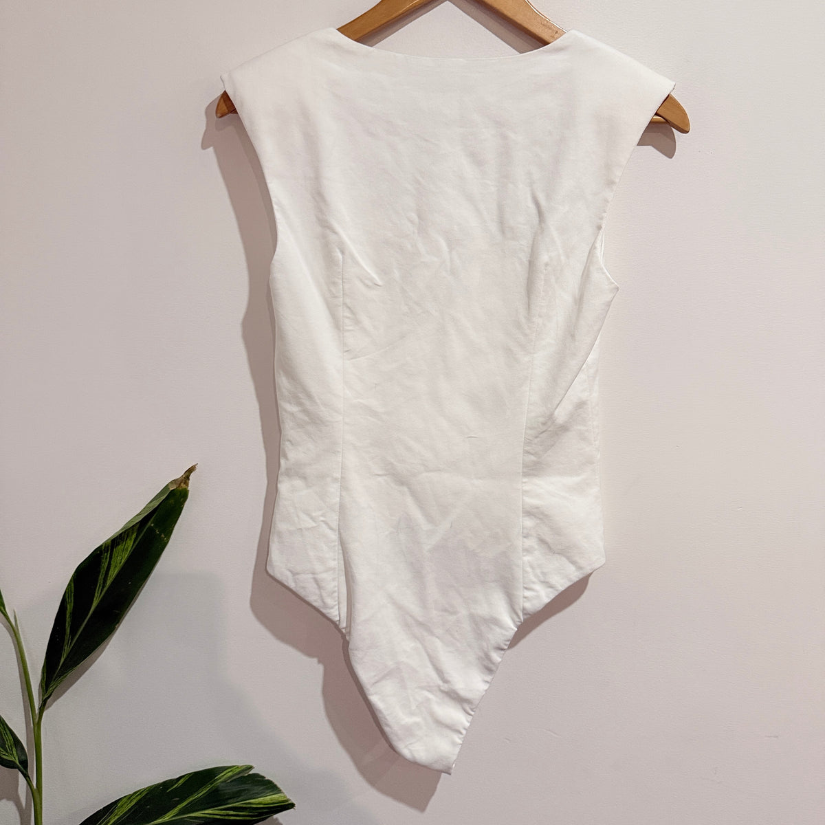 Zara White Square Neck Bodysuit Size M