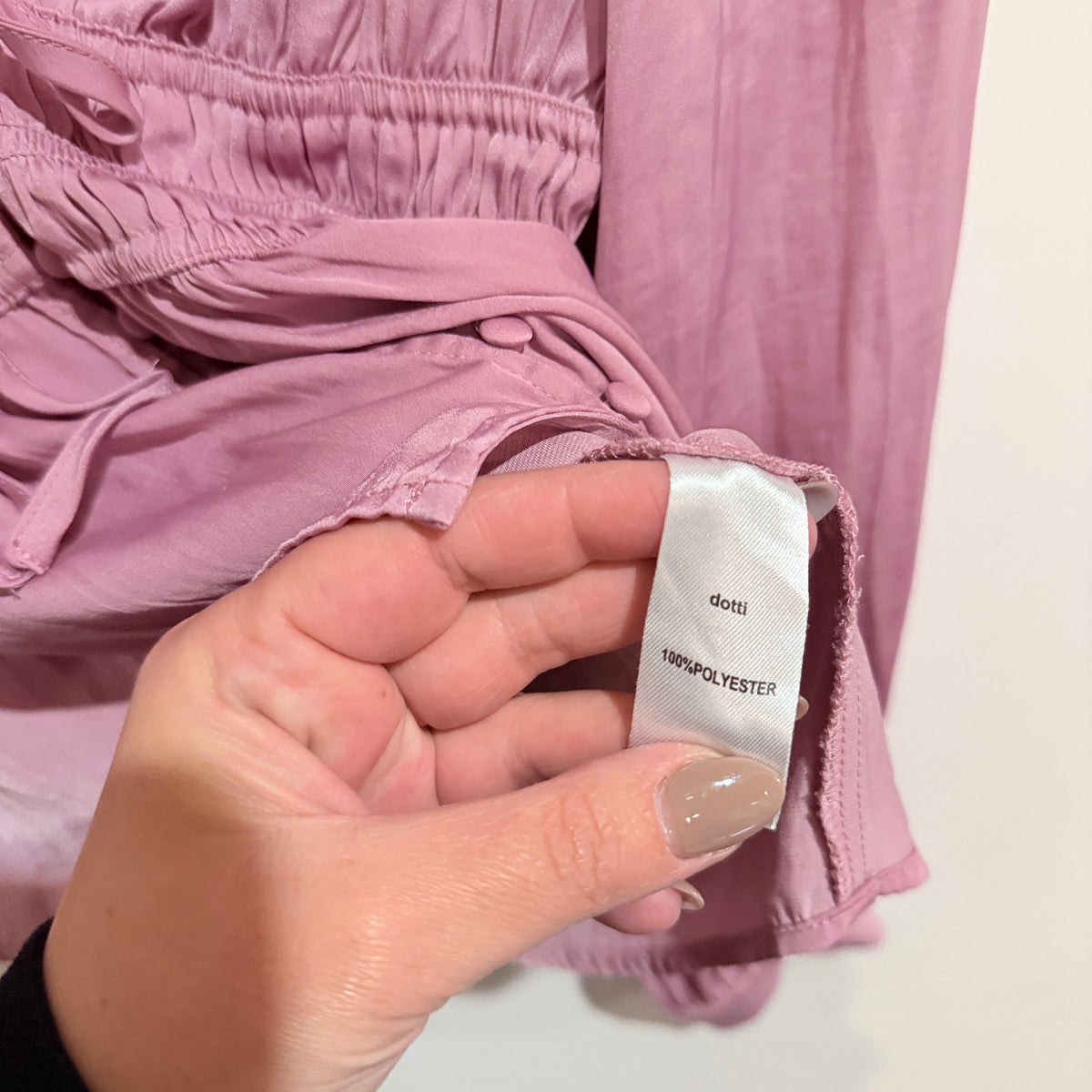 Dotti Dusty Pink Satin Peplum Blouse Size 10