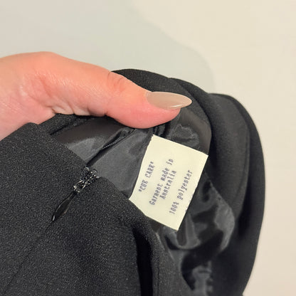 Cue Black Velvet Waist Sleeveless Midi Dress Size 10