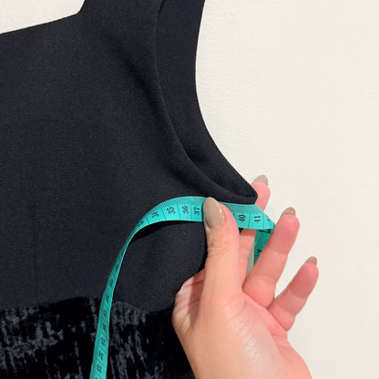 Cue Black Velvet Waist Sleeveless Midi Dress Size 10