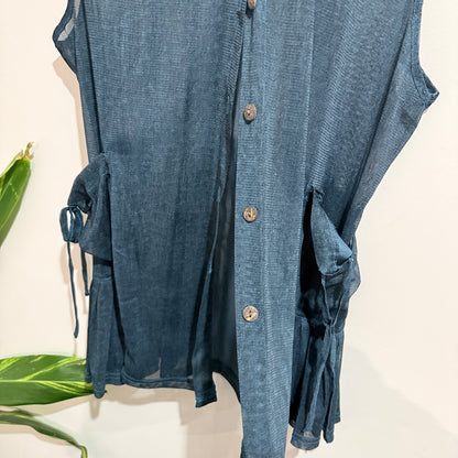 Elegant Semi-sheer Tunic Top Size L