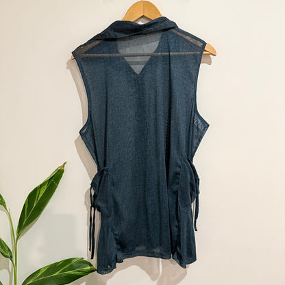 Elegant Semi-sheer Tunic Top Size L