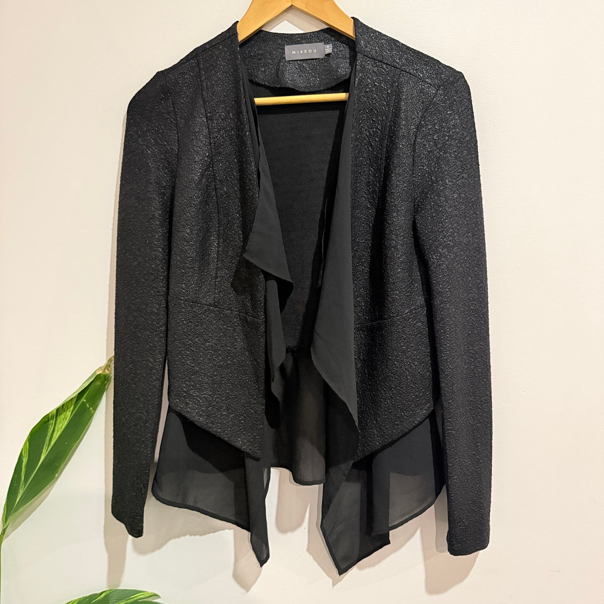 Mirrou Open-front Draped Cardigan Size 8