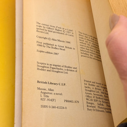 Augustus by Allan Massie (Sceptre Ed, 1986)