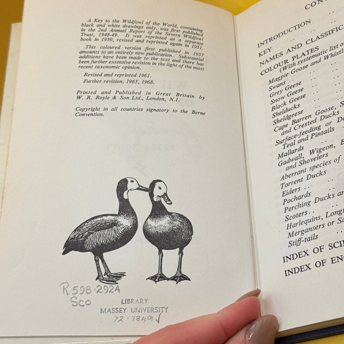 A Coloured Key to the Waterfowl of the World by Peter Scott (1968)