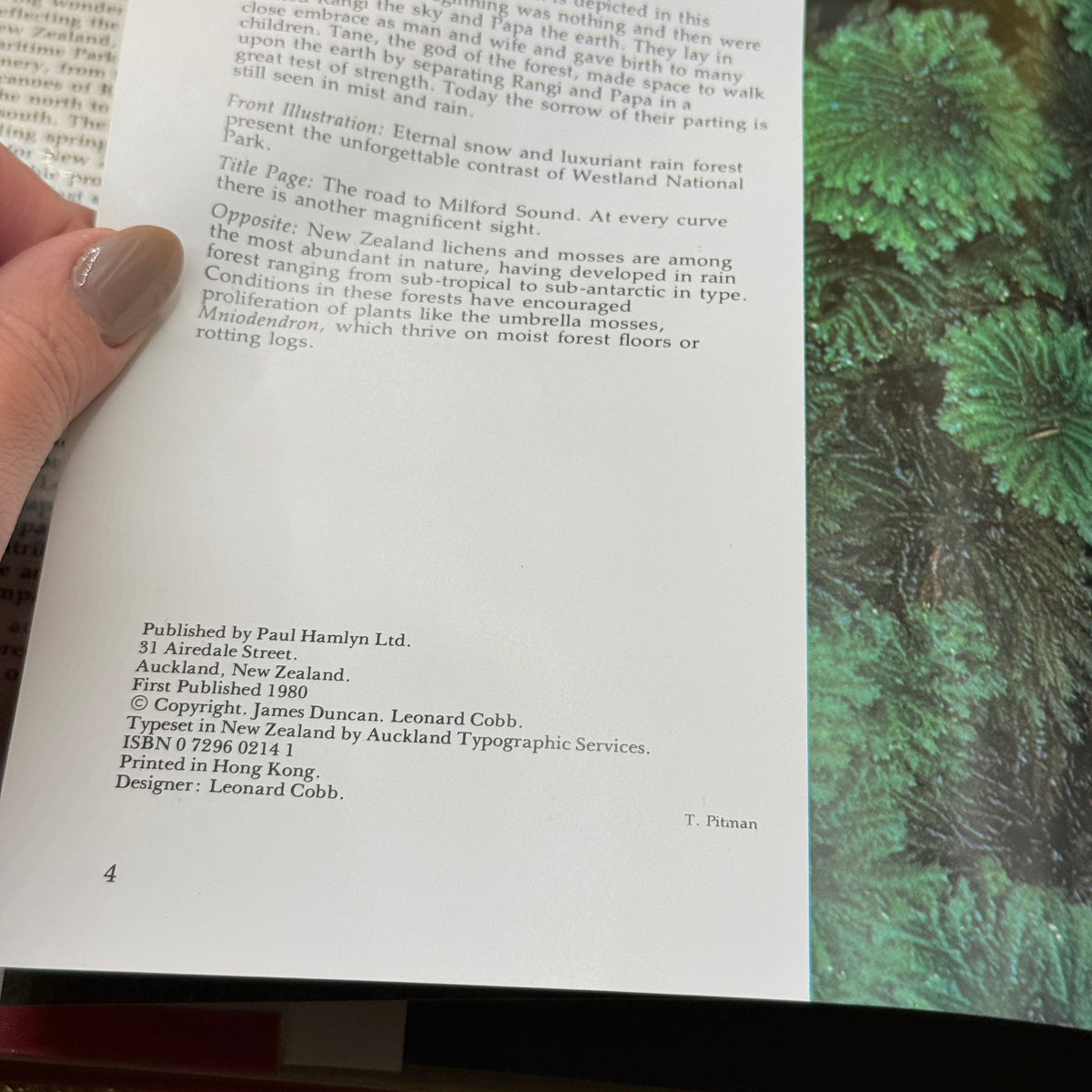 New Zealand's National Parks by James Duncan and Leonard Cobb (1980)