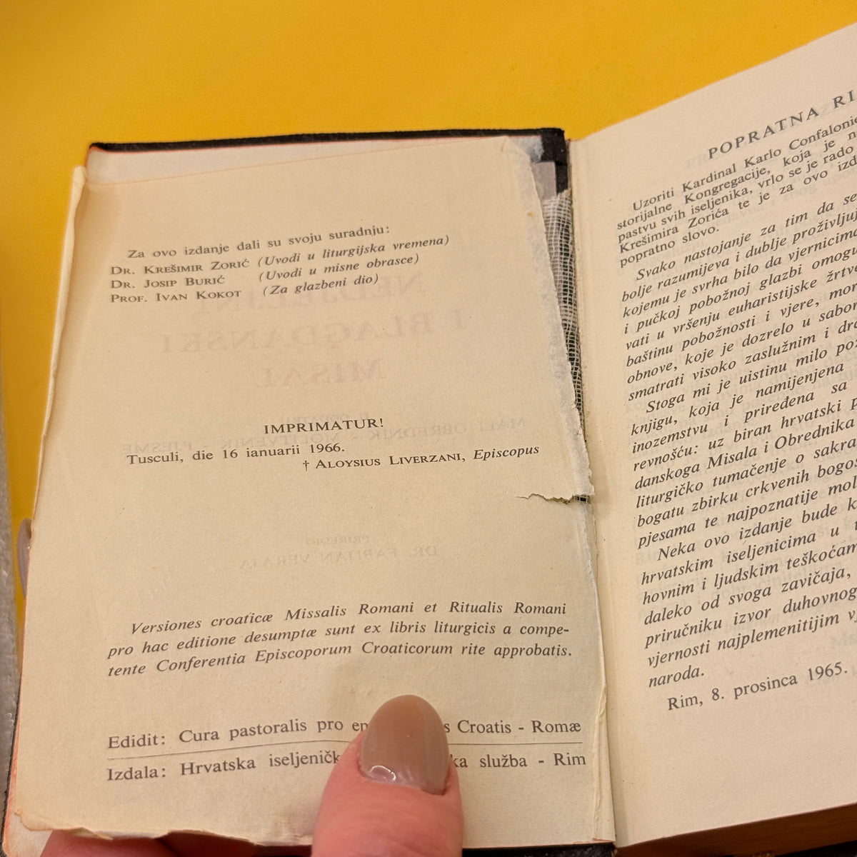 Nedjeljni i Blagdanski Misal by Dr. Fabijan Veraja (1966, Croatian)