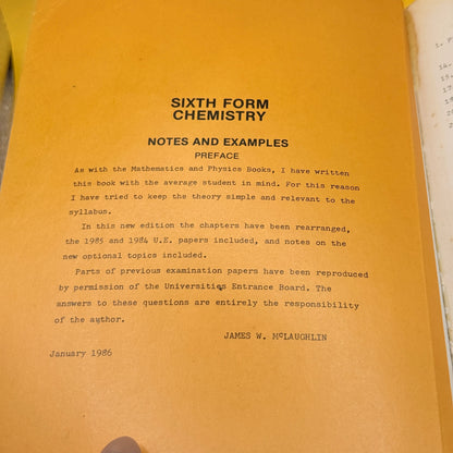 Sixth Form Chemistry: Notes and Examples by James W. McLaughlin (1986)