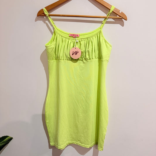 Verge Girl Neon Lime Cami Mini Dress Size 14