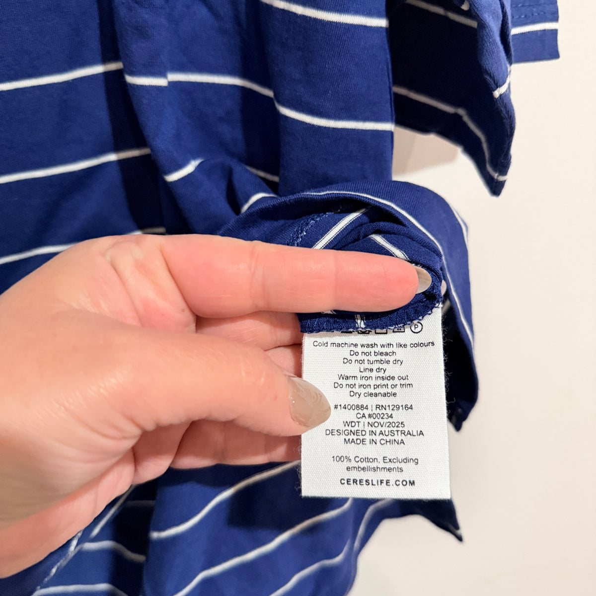 Ceres Life Stevie Slouchy Stripe Tee Size M
