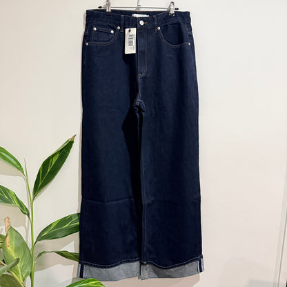 AERE High-Rise Hem Detail Jeans Size 12